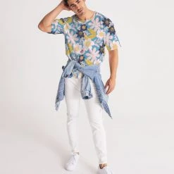 Harlow & Lloyd T Shirts & Tanks Blue Frisky Floral Men's Premium Heavyweight Tee 12 Harlow & Lloyd T Shirts & Tanks Blue Frisky Floral Men's Premium Heavyweight Tee