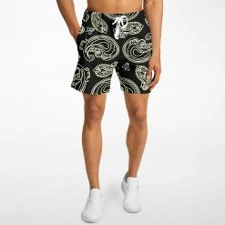 Subliminator Black & Bone Paisley Fleece Shorts 13 Subliminator Black & Bone Paisley Fleece Shorts