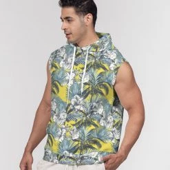 Harlow & Lloyd Hoodies Yellow Tropics Men's Premium Heavyweight Sleeveless Hoodie