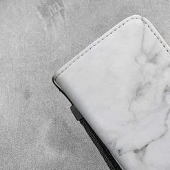 Wc-fulfillment White Marble Phone Wallet Case