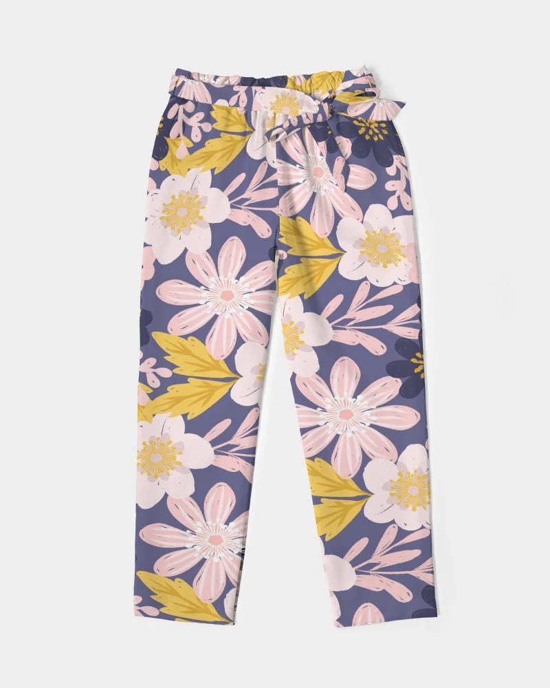 Harlow & Lloyd Purple Frisky Floral Women's Belted Tapered Pants Pants & Joggers 4 Harlow & Lloyd Purple Frisky Floral Women's Belted Tapered Pants Pants & Joggers