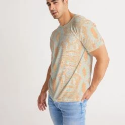 Harlow & Lloyd T Shirts & Tanks Green & Orange Snake Print Men's Tee