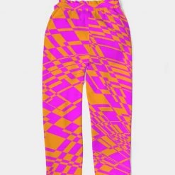 Harlow & Lloyd Pants & Joggers Fuchsia & Orange Warp Women's Belted Tapered Pants 11 Harlow & Lloyd Pants & Joggers Fuchsia & Orange Warp Women's Belted Tapered Pants