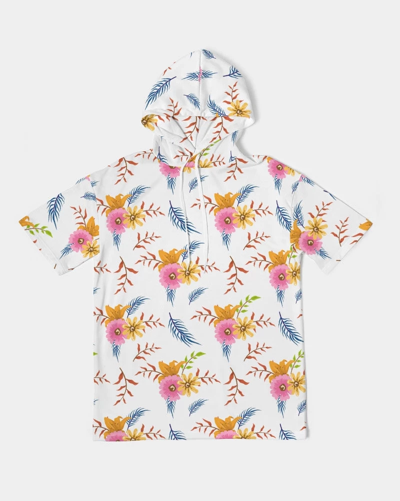 Harlow & Lloyd White Summer Floral Men's Premium Heavyweight Short Sleeve Hoodie Hoodies 4 Harlow & Lloyd White Summer Floral Men's Premium Heavyweight Short Sleeve Hoodie Hoodies