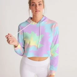 Harlow & Lloyd Hoodies Pastel Smash Tie Dye Women's Cropped Hoodie