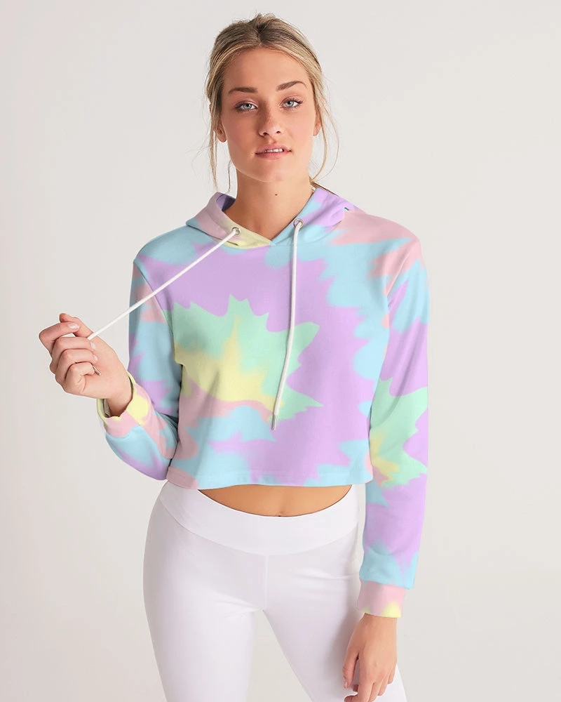 Harlow & Lloyd Hoodies Pastel Smash Tie Dye Women's Cropped Hoodie 4 Harlow & Lloyd Hoodies Pastel Smash Tie Dye Women's Cropped Hoodie