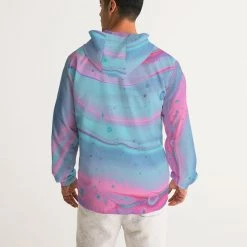 Harlow & Lloyd Jackets Marshmallow Marbled Men's Hooded Windbreaker