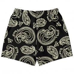 Subliminator Black & Bone Paisley Fleece Shorts 19 Subliminator Black & Bone Paisley Fleece Shorts