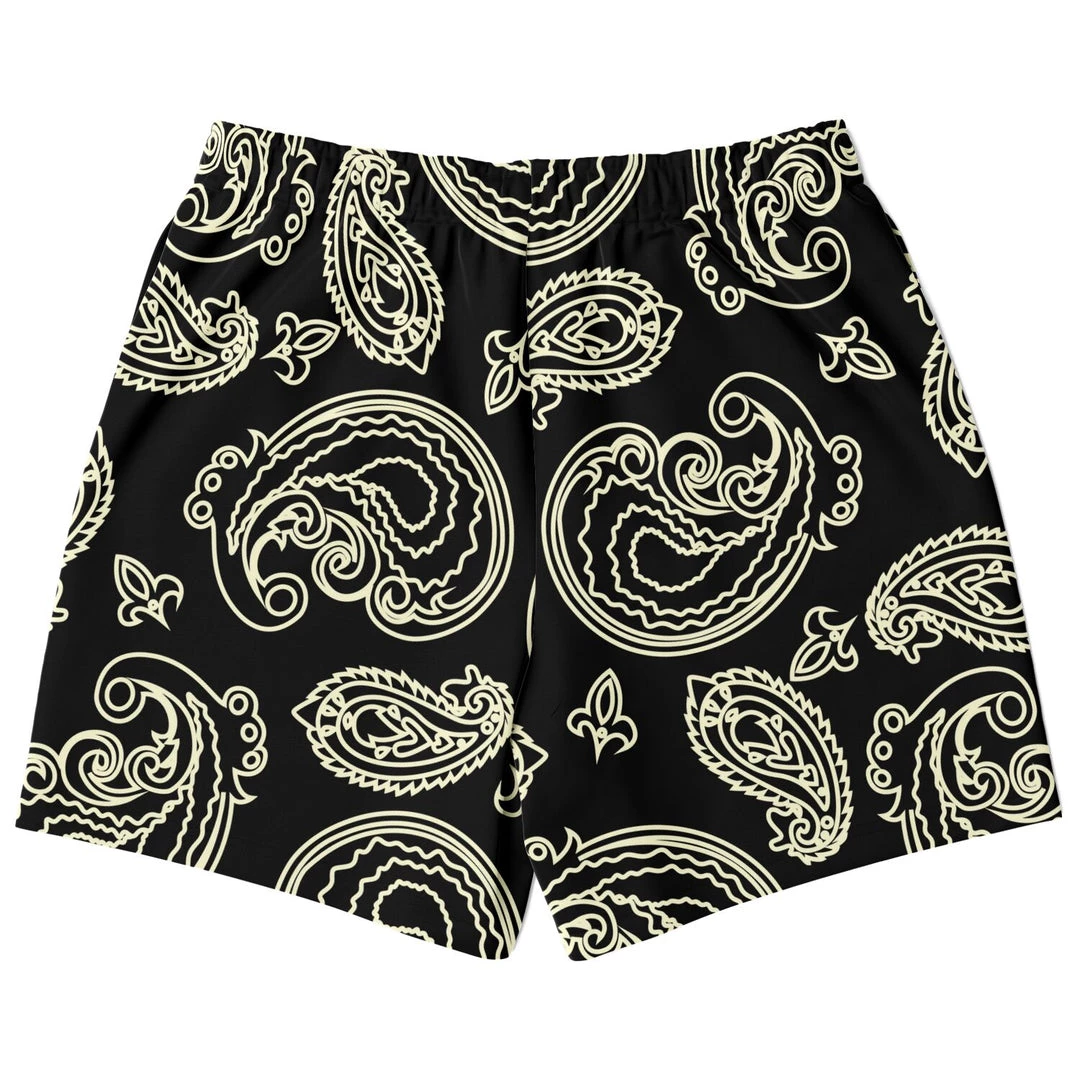 Subliminator Black & Bone Paisley Fleece Shorts 11 Subliminator Black & Bone Paisley Fleece Shorts