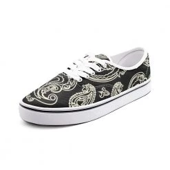 Harlow & Lloyd Black & Bone Paisley Low Cut Canvas Shoes