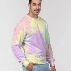 Harlow & Lloyd Sweatshirts & Pullovers Banana Mint Candy Explosion Tie Dye French Terry Pullover Sweatshirt