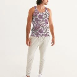 Harlow & Lloyd Purple Cream Paisley Men's Tank T Shirts & Tanks
