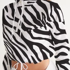 Harlow & Lloyd Zebra Print Women's Cropped Windbreaker Jackets