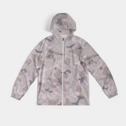 Harlow & Lloyd Military Sand Camo Men's Windbreaker Hooded Jacket