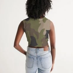 Harlow & Lloyd Woodland Camo Women's Twist-Front Tank