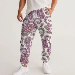 Harlow & Lloyd Purple Cream Paisley Men's Lightweight Track Pants