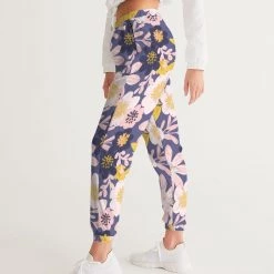Harlow & Lloyd Pants & Joggers Purple Frisky Floral Lightweight Women's Track Pants