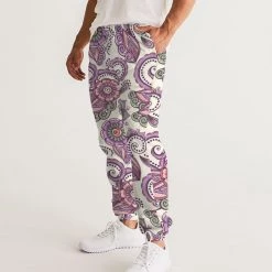 Harlow & Lloyd Purple Cream Paisley Men's Lightweight Track Pants