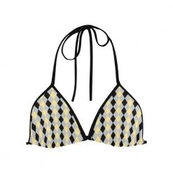 Harlow & LLoyd Yellow Argyle Check Bikini Top Women