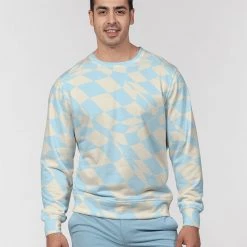 Harlow & Lloyd Blue & Vanilla Ripple Check French Terry Pullover Sweatshirt 11 Harlow & Lloyd Blue & Vanilla Ripple Check French Terry Pullover Sweatshirt