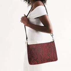 Harlow & Lloyd Red Snake Skin Daily Zip Pouch