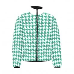 Harlow & Lloyd Green Houndstooth Lightweight Puffer Jacket