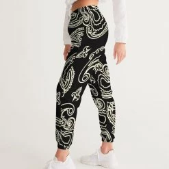 Harlow & Lloyd Black & Bone Paisley Lightweight Women's Track Pants Pants & Joggers