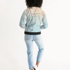 Harlow & Lloyd Cherry Blossoms With Bird Women's Bomber Jacket