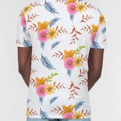 Harlow & Lloyd T Shirts & Tanks White Summer Floral Men's Slim Fit Short Sleeve Polo 14 Harlow & Lloyd T Shirts & Tanks White Summer Floral Men's Slim Fit Short Sleeve Polo