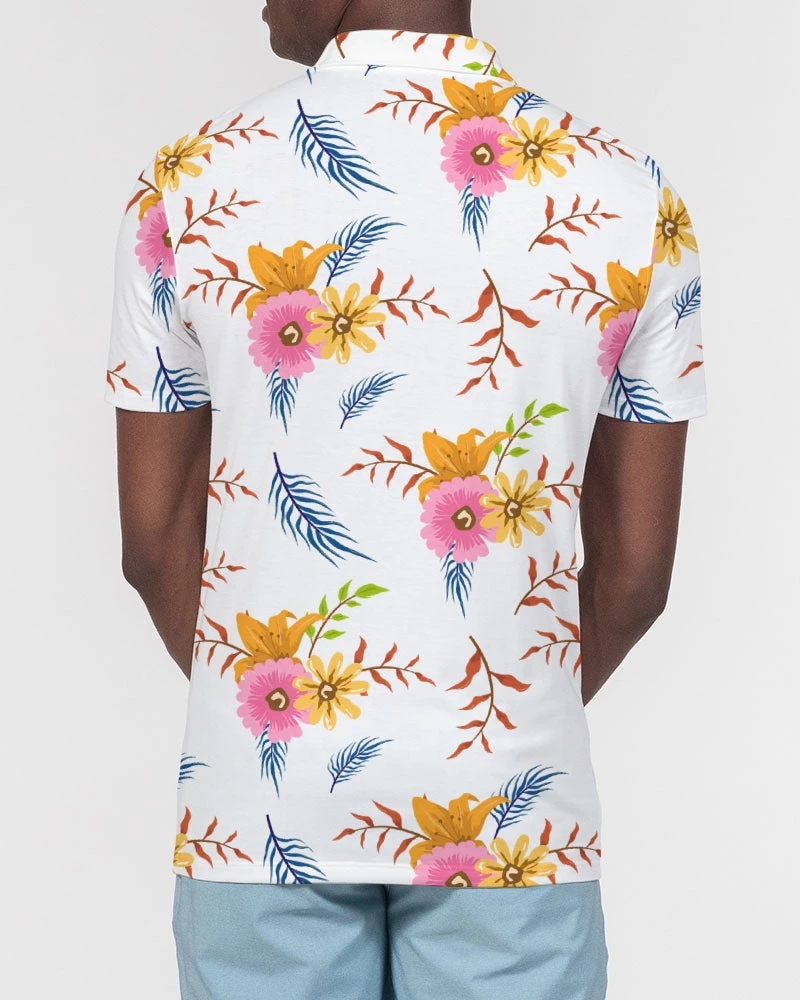 Harlow & Lloyd T Shirts & Tanks White Summer Floral Men's Slim Fit Short Sleeve Polo 8 Harlow & Lloyd T Shirts & Tanks White Summer Floral Men's Slim Fit Short Sleeve Polo