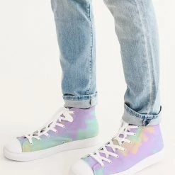 Harlow & Lloyd Lilac Mint Tie Dye Men's Hightop Canvas Shoe