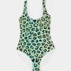 Harlow & Lloyd Spearmint Banana Leopard Print Women's One-Piece Swimsuit 1 Harlow & Lloyd Spearmint Banana Leopard Print Women's One-Piece Swimsuit