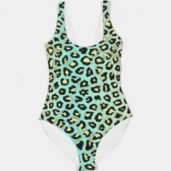 Harlow & Lloyd Spearmint Banana Leopard Print Women's One-Piece Swimsuit