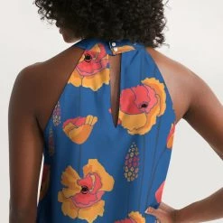 Harlow & Lloyd Wild Orange Vines Women's Halter Dress