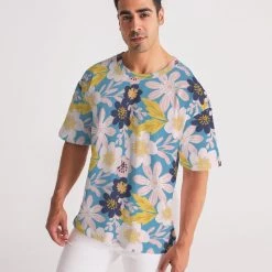 Harlow & Lloyd T Shirts & Tanks Blue Frisky Floral Men's Premium Heavyweight Tee 13 Harlow & Lloyd T Shirts & Tanks Blue Frisky Floral Men's Premium Heavyweight Tee