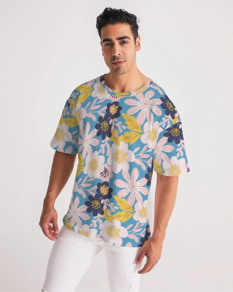 Harlow & Lloyd T Shirts & Tanks Blue Frisky Floral Men's Premium Heavyweight Tee 6 Harlow & Lloyd T Shirts & Tanks Blue Frisky Floral Men's Premium Heavyweight Tee