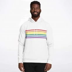 Subliminator Rainbow Thin Stripes Unisex Hoodie