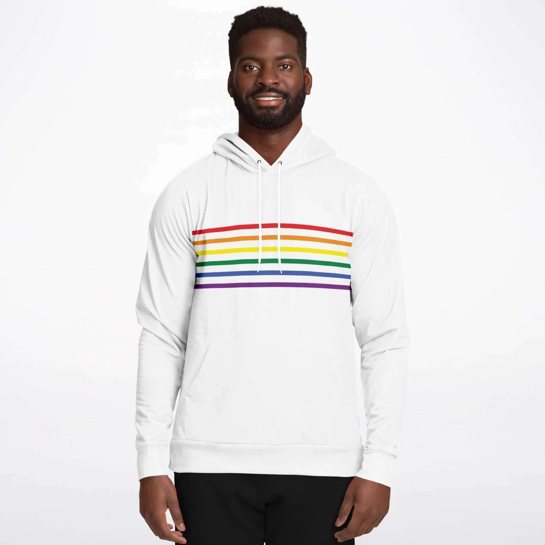 Subliminator Rainbow Thin Stripes Unisex Hoodie 4 Subliminator Rainbow Thin Stripes Unisex Hoodie