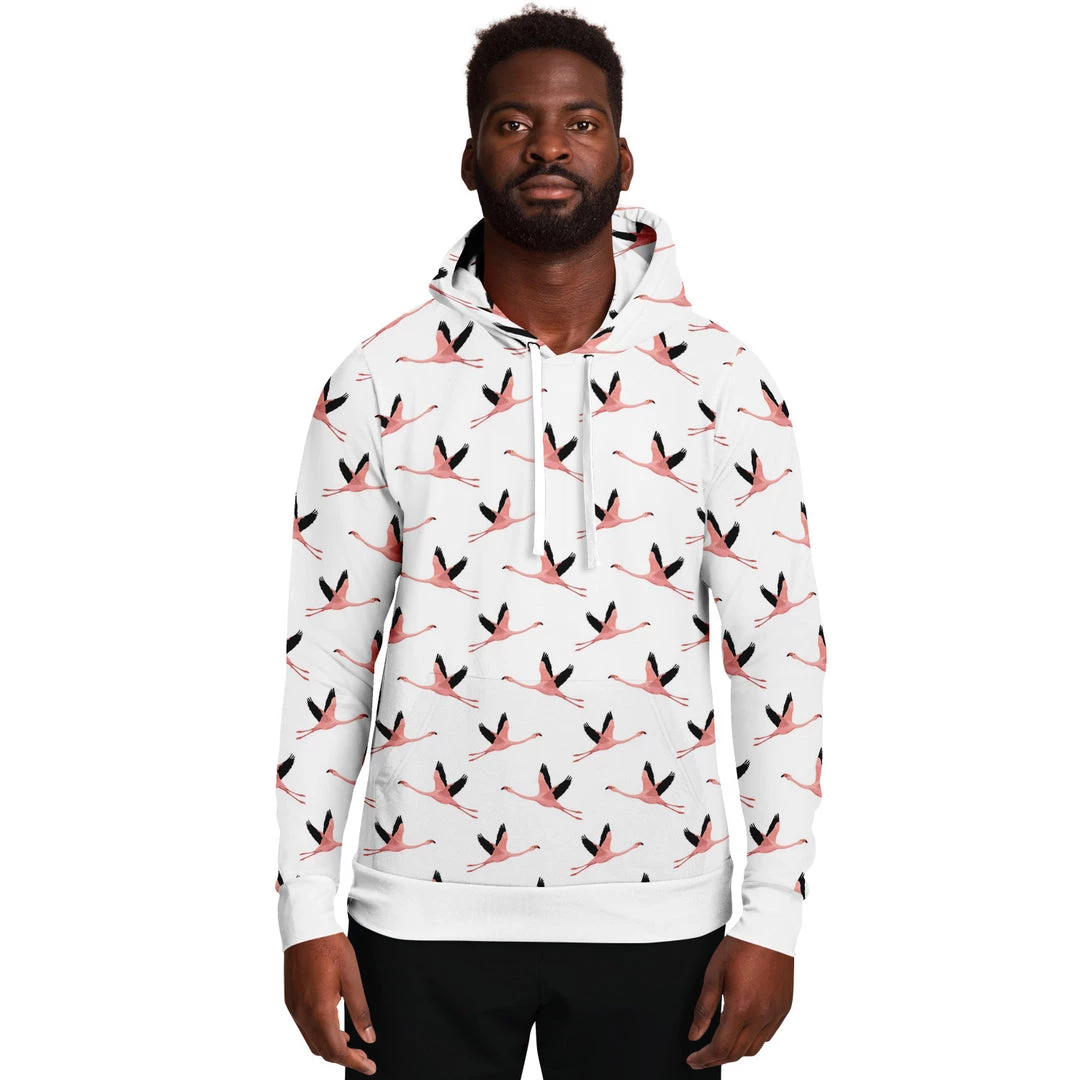 Subliminator Flying Flamingos White Unisex Hoodie Hoodies 6 Subliminator Flying Flamingos White Unisex Hoodie Hoodies