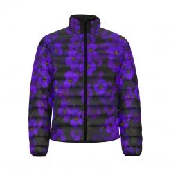 Harlow & Lloyd Midnight Purple Flower Men's Lightweight Puffer Jacket Jackets 7 Harlow & Lloyd Midnight Purple Flower Men's Lightweight Puffer Jacket Jackets