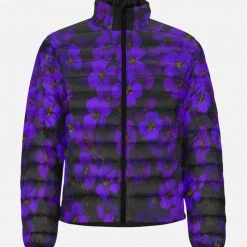 Harlow & Lloyd Midnight Purple Flower Men's Lightweight Puffer Jacket Jackets