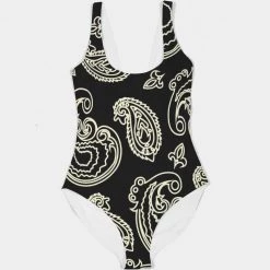 Harlow & Lloyd Black & Bone Paisley Women's One-Piece Swimsuit