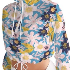 Harlow & Lloyd Jackets Blue Frisky Floral Women's Cropped Windbreaker
