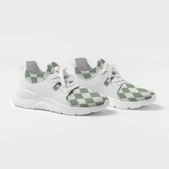 Harlow & Lloyd Sage Diamond Check Men's Fly-Knit Sneaker Shoes