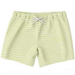 Subliminator Lime Wave Stripes Swim Shorts Men