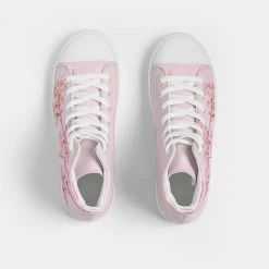 Harlow & Lloyd Pink Cherry Blossom Women's Hightop Canvas Shoe