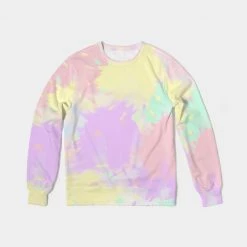 Harlow & Lloyd Sweatshirts & Pullovers Banana Mint Candy Explosion Tie Dye French Terry Pullover Sweatshirt