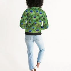 Harlow & Lloyd Jackets Stunning Peacock Women's Bomber Jacket 14 Harlow & Lloyd Jackets Stunning Peacock Women's Bomber Jacket