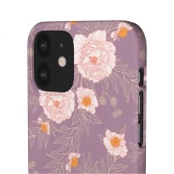 Printify Orange Peonies Floral Rose Phone Case