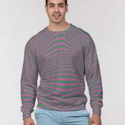 Harlow & Lloyd Fuchsia & Green Optical Men's French Terry Pullover Sweatshirt Sweatshirts & Pullovers 10 Harlow & Lloyd Fuchsia & Green Optical Men's French Terry Pullover Sweatshirt Sweatshirts & Pullovers